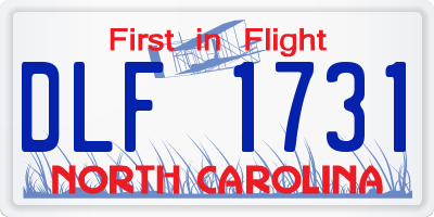 NC license plate DLF1731