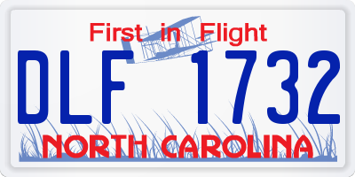 NC license plate DLF1732
