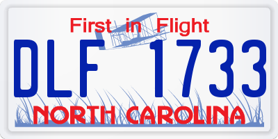 NC license plate DLF1733