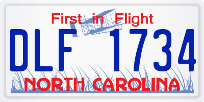 NC license plate DLF1734