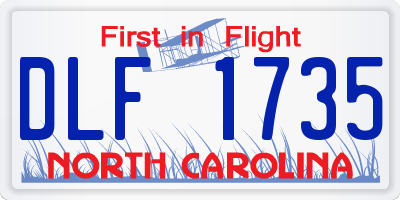 NC license plate DLF1735