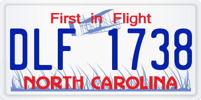NC license plate DLF1738