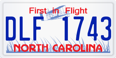 NC license plate DLF1743