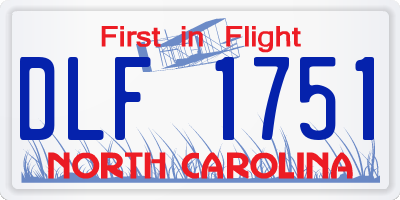 NC license plate DLF1751