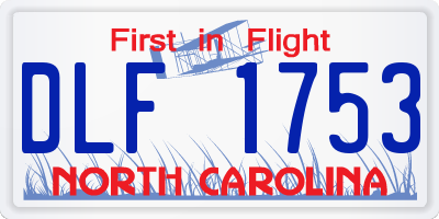NC license plate DLF1753