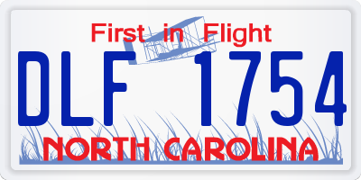 NC license plate DLF1754