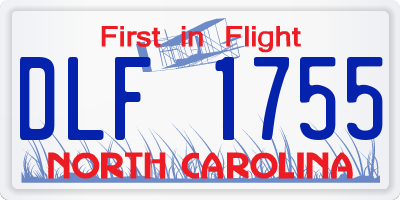 NC license plate DLF1755