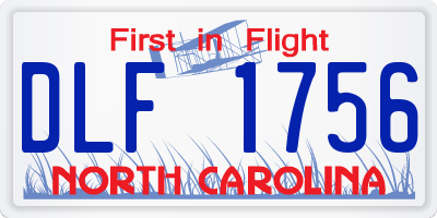 NC license plate DLF1756