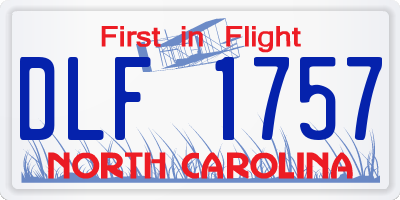 NC license plate DLF1757