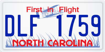 NC license plate DLF1759