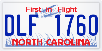 NC license plate DLF1760