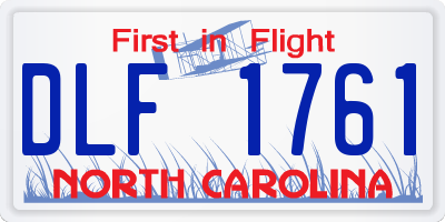 NC license plate DLF1761