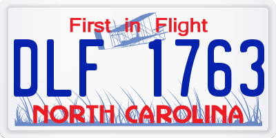 NC license plate DLF1763
