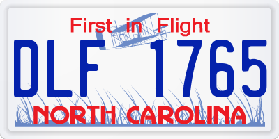 NC license plate DLF1765