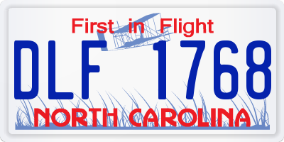 NC license plate DLF1768