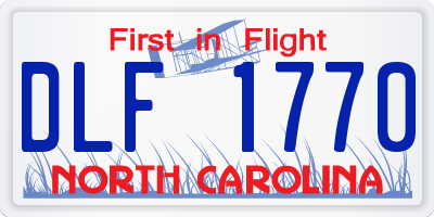 NC license plate DLF1770