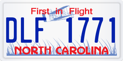 NC license plate DLF1771