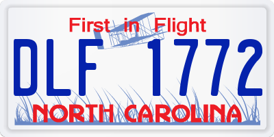 NC license plate DLF1772