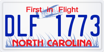 NC license plate DLF1773