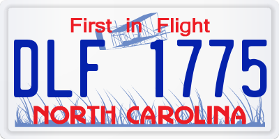 NC license plate DLF1775