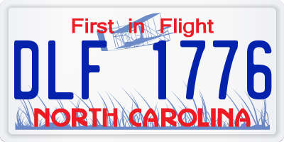 NC license plate DLF1776