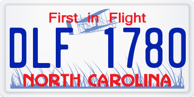 NC license plate DLF1780