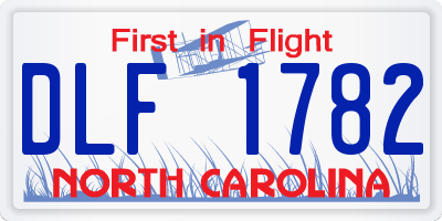 NC license plate DLF1782