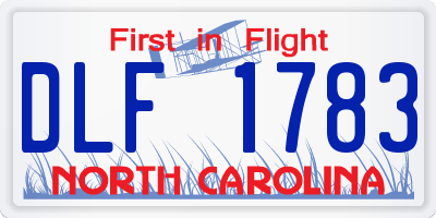 NC license plate DLF1783
