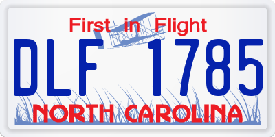 NC license plate DLF1785