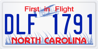 NC license plate DLF1791