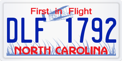 NC license plate DLF1792