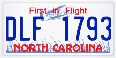 NC license plate DLF1793