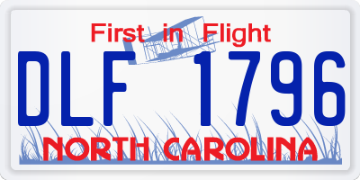 NC license plate DLF1796
