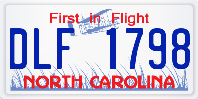 NC license plate DLF1798