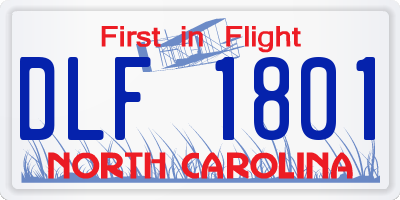 NC license plate DLF1801