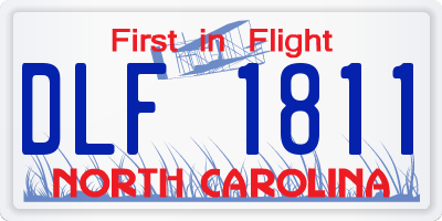 NC license plate DLF1811