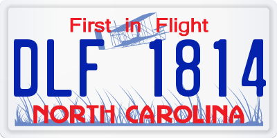 NC license plate DLF1814