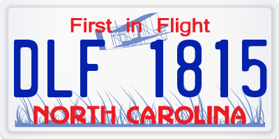NC license plate DLF1815