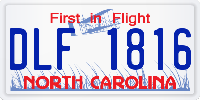 NC license plate DLF1816