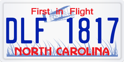 NC license plate DLF1817