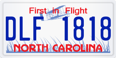 NC license plate DLF1818