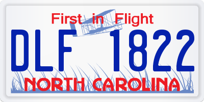 NC license plate DLF1822