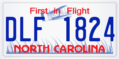 NC license plate DLF1824