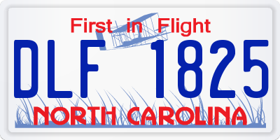 NC license plate DLF1825