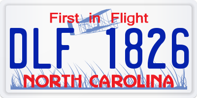 NC license plate DLF1826