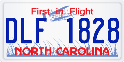 NC license plate DLF1828