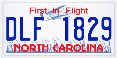 NC license plate DLF1829