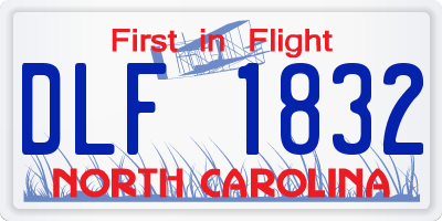 NC license plate DLF1832