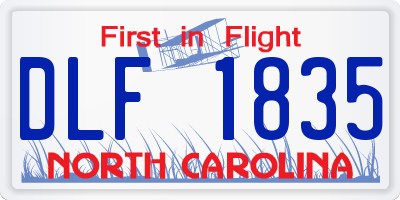 NC license plate DLF1835