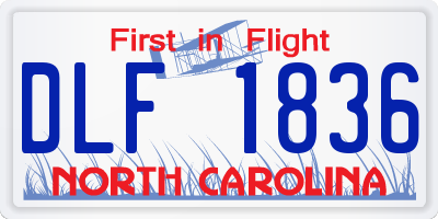 NC license plate DLF1836